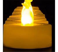 Lumière de thé de LED, ampoule vacillante jaune ambrée, bougie votive électrique durable à piles, bougies réalistes et lumineuses de Faux