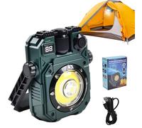 Lumière de travail magnétique | Lampe de travail rechargeable Lampe magnétique LED, lampe de poche lumineuse étanche avec 5 modes d'éclairage Lampe de camping à énergie solaire pour hommes et femmes