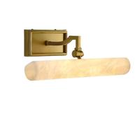 Lumière de vanité en albâtre de 12 pouces, lumière d'image en laiton, applique murale rotative à intensité variable for miroir de salle de bain, œuvre d'art(Brass 12in Alabaster Vanity Light)