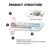 LumièRe De VéLo à 32 Motifs Attrayants, Double Affichage, LumièRe De Rayon, Voyant D'avertissement