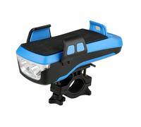 Lumière De Vélo Multifonction 4 En 1, Puissante Lampe De Poche De Vélo, Klaxon, Batterie D'alimentation, Éclairage Avant De Vélo Comme Support De Téléphone