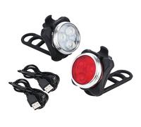 Lumière De Vélo Rechargeable Usb, 4 Modes, 3 Led, Lampe Frontale Et Arrière À Clip, Accessoires De Cyclisme En Plein Air, 1 Ensemble