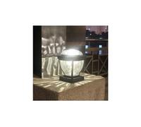 Lumière décorative de jardin solaire led colonne lampe extérieure lumière vent - noir