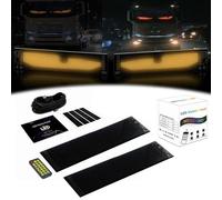 Lumière Devil Eyes for Voitures, Écran LED Intelligent Flexible Dynamique DIY for Voiture, Yeux LED Programmables for Voitures Et Camions(2 Pack,B 34.8 * 10.2cm)