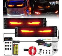Lumière Devil Eyes for Voitures, Yeux LED pour Camion, Programmable Flex LED Display Panel, Lampe Oculaire Colorée pour pare-brise avec Contrôle APP et Télécommande