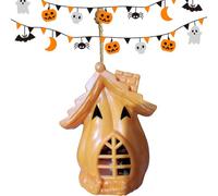Lumière d'halloween - Maison de Village d'halloween éclairée - Décoration effrayante en Forme de Gothique pour Maison, pelouse, Couloir, Chambre à Coucher, fête, intérieur de Vacances