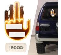 Lumière Doigt Voiture avec Télécommande - Geste du Doigt du Milieu LED Light Funny Road Rage Signs, Signe fenêtre arrière Conception Doigt pour SUV, Hommes, Camion, Voiture