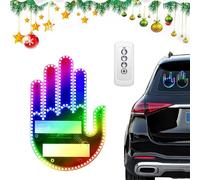 Lumière Doigt Voiture, Lumière de Geste de Doigt avec Télécommande, Lumière de Doigt de Fenêtre de Voiture, Geste du Doigt LED Light Funny Signs, Accessoires de Voiture