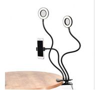 lumière double - Anneau lumineux LED universel avec support de téléphone portable flexible, lampe, éclairage-keeper