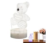 Lumière d'ours en forme de cœur, veilleuse d'ours,Lumières de nuit d’illusion romantique | Outil d'amélioration de l'habitat en acrylique, veilleuses pour garçons et filles