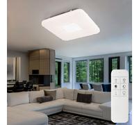 Plafonnier LED ciel étoilé plafonnier télécommande lumière du jour plafonnier dimmable, CCT blanc, 1x 24W 1600Lm, LxlxH 43x43x4,6 cm Globo 41343-24