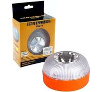 Lumière d'urgence V16 Approuvé par la DGT pour Signalisation Routière de Voitures et Motos. Flash Jaune et Blanc avec Éclairage Automatique, Base Magnétique et Batterie Rechargeable.…