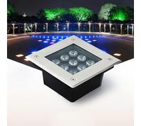 Lumière Enterrée De Jardin à LED Lumière Souterraine Encastrée dans Les Lumières Au Sol Ip66 Lumières De Paysage Carrées étanches pour Allée Étape Chemi, Warm White, 12W