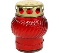 Lumière éternelle Bougie funéraire Boule en verre Photophore rouge or Décoration Lumière de deuil Bougie commémorative Ø7,5cm H10cm 9p