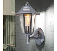 Lampe d'extérieur lanterne applique murale applique jardin balcon acier inoxydable, plastique transparent, 1x E27 1x 9 watt 806 lm, LxHxP 17,5x34x20,5 cm