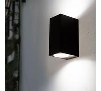 1 pz Wall Sleek Fitting GU10 Aluminium Body Square Black 2 Way IP44