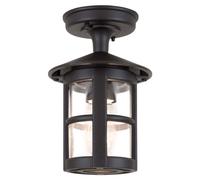 Lumière Extérieure Plafonnier Lanternes Alu Verre D 15 Cm Auvent IP43 Noir E27