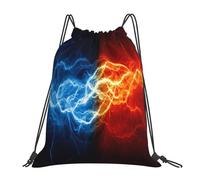 Lumière Fractale De Feu Et De Glace Sac À Cordon Randonnée Sacs De Sports Réglable Sac De Sport pour Camping Femmes Déjeuner 36X42Cm