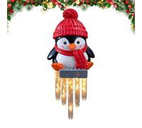 Lumière Givre Hiver Décor Décoration Lueur d'Hiver à Énergie Solaire | Lumières LED balustrade personnages de Noël Pour Terrasse Balcon Clôture Grillage Patio Portique Jardin