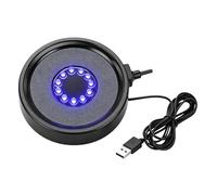 Lumière gorgogliante pour aquarium - Disque rond en pierre poreuse de 13 cm - Lampe sous-marine alimentée par USB - Ornement lumineux d'ambiance pour appartement, chambre de restaurant