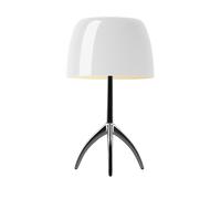 Foscarini Lumiere Lampe de table grande aluminium/blanc chaud - avec interrupteurs