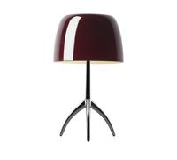Foscarini Lumiere Grande Tavolo avec variateur Tischleuchte, noir-chrome / rouge cerise