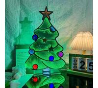 Lumière infini pour sapin de Noël - Effet miroir LED - Décoration 3D avec panneau néon - Décoration murale d'intérieur à suspendre pour porte d'entrée - Mini lumière infinie pour décoration de chambre