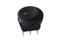 Lumière jaune marche/arrêt 12V, 3 pieds, alimentation électrique modifiée for voiture, interrupteur à bascule rond, diamètre d'ouverture 20 mm, 3 pièces/lot