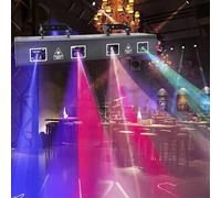 Lumière laser DJ, 4 faisceaux, son activé, lumières de fête DJ, lumières disco LED RGBY avec contrôle DMX for éclairage de scène de bar d'anniversaire dansant
