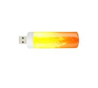 Lumière LED À Effet De Flamme - Ampoule Rechargeable USB 86 X 25 Mm, Lampe En Mode Feu Vacillant, Design Décoratif À Économie D'énergie | Éclairage D'ambiance Pour Maison, Fête, Jardin, Camping, Bar,