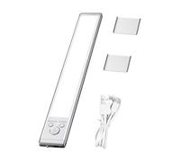 Lumière LED Capteur de Mouvement Intelligent - Veilleuse Sous Armoire avec Support, 3 Couleurs Réglable Lampe Magnétique Auto-Adhésive pour Cuisine Placard Couloir Chambre Étagère Comptoir Solution