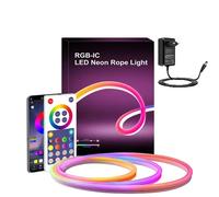 Lumière LED en bande, synchronisation musicale, changement de couleur, contrôlé par app, 5m WLAN