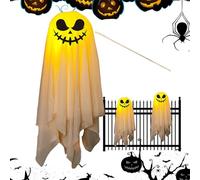 Lumière LED fantôme d'Halloween, fantôme d'Halloween, décoration effrayante du fantôme de la porte d'Halloween, décoration mignonne du fantôme