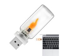 Lumière LED Flamme USB - Éclairage Vintage Compact en Verre - Lampe USB À Brancher pour Voiture avec Effet Flamme - pour Fête Chambre Camping Véhicule Automobile Intérieur Extérieur