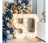 Lumière Led géante de 91,5 cm, figurine de numéro d'anniversaire, décor de mariage, réception-cadeau pour bébé, cadre de numéro d'anniversaire 30 40 50 2