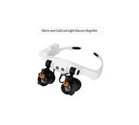 Lumière LED Lampe Double Oeil Lunettes Loupe Lentille Lunettes Loupe Horloger Bijoux Optique Lentille
