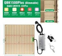 Lumière LED plein-spectre pour plantes, à intensité variable, idéale pour l'hydroponie d'intérieur, QBK1500Plus