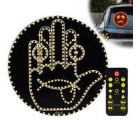 Lumière LED pour doigt de voiture et signe d'expression, signe de geste de la main 2 en 1 avec télécommande, accessoire de fenêtre de voiture pour s'exprimer, lumière intérieure de voiture cool