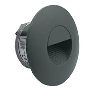 Lumière LED pour escalier LIGHTWORLD24 en aluminium 230V 2W gris Applique murale Éclairage d'escalier pour boîte encastrée Luminaire d'escalier IP65 étanche Blanc neutre, 1 pièce