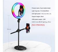 lumière LED RGB - Trepied pour smartphone Monopode Support avec LED Flash, Annulaire Lumière Lampe De Table Support Trépied avec Mobile, Support Pour Phone Passage Tiré pour L'art D'ongle, Right Light