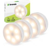 Lumiere Led Rond Pour Armoire, Commande Tactile, Rechargeable Usb-C, Dimmerable, Magnétique, 4 Pièces, 3 Températures De Couleur, Lampe Led Rechargeable, Lampe Placard