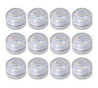 Lumière LED submersible, 12 pièces, lumières LED sous-marines, mini bougies chauffe-plat blanches alimentées par piles, lumière submersible étanche pour aquarium, étang, piscine, décoration de fête