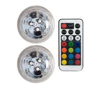 Lumière LED submersible - Lumières d'aquarium modifiables | Lampe à thé de piscine changements petite couleur imperméable Mini lumières submersibles avec télécommande Parfait pour les aquariums, l'écl