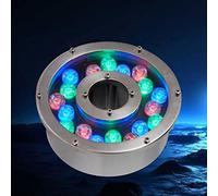 Lumière LED Submersible - Spot Encastrable Exterieur, Lumière De Fontaine Sous-marine À Anneau LED IP68 Étanche 12V Lumières De Bassin, Pour Le Jardin, Piscine De Fontaine(Cold White Light,12W(12V))