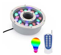 Lumière LED Submersible - Spot Encastrable Exterieur, Projecteur De Paysage À Trou Central Étanche IP68 À Changement De Couleur Coloré, Lumière De Fontaine Sous-marine À Anneau LED(Rgb+remote Control,