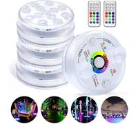 Lumière LED Submersible4 PCS LED Piscine Sous l'eau IP68 Étanche 16 RGB CouleursPour JardinPiscineAquariumDécorations