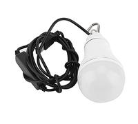 Lumière LED USB, ampoule LED portable 5 V, lanterne de camping, lumière de secours extérieure, lampe blanche avec interrupteur simple, câble de 2 m et crochet en métal pour (6W)