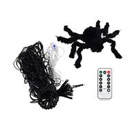 Lumière LED USB en toile d'araignée pour Halloween, éclairage de décoration en forme d'araignée noire avec 70 lumières oranges étanches pour Festival et fête