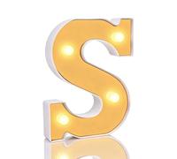 Lumière lumineuse LED en forme de chiffre 2, effet miroir doré, cadeau pour filles et femmes, décorations de fête d'anniversaire, veilleuse (lettre S, doré)