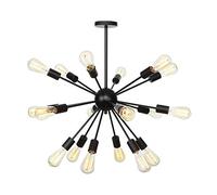 Lumière lustre, lustres rétro en métal à 4 couleurs 18 lights Spoutnik V-Intage Pendant Lightture Aymording moderne Creative Plafond Lightture For Dining Kitchen Living Room Bedroom Foyer Lig (Noir)